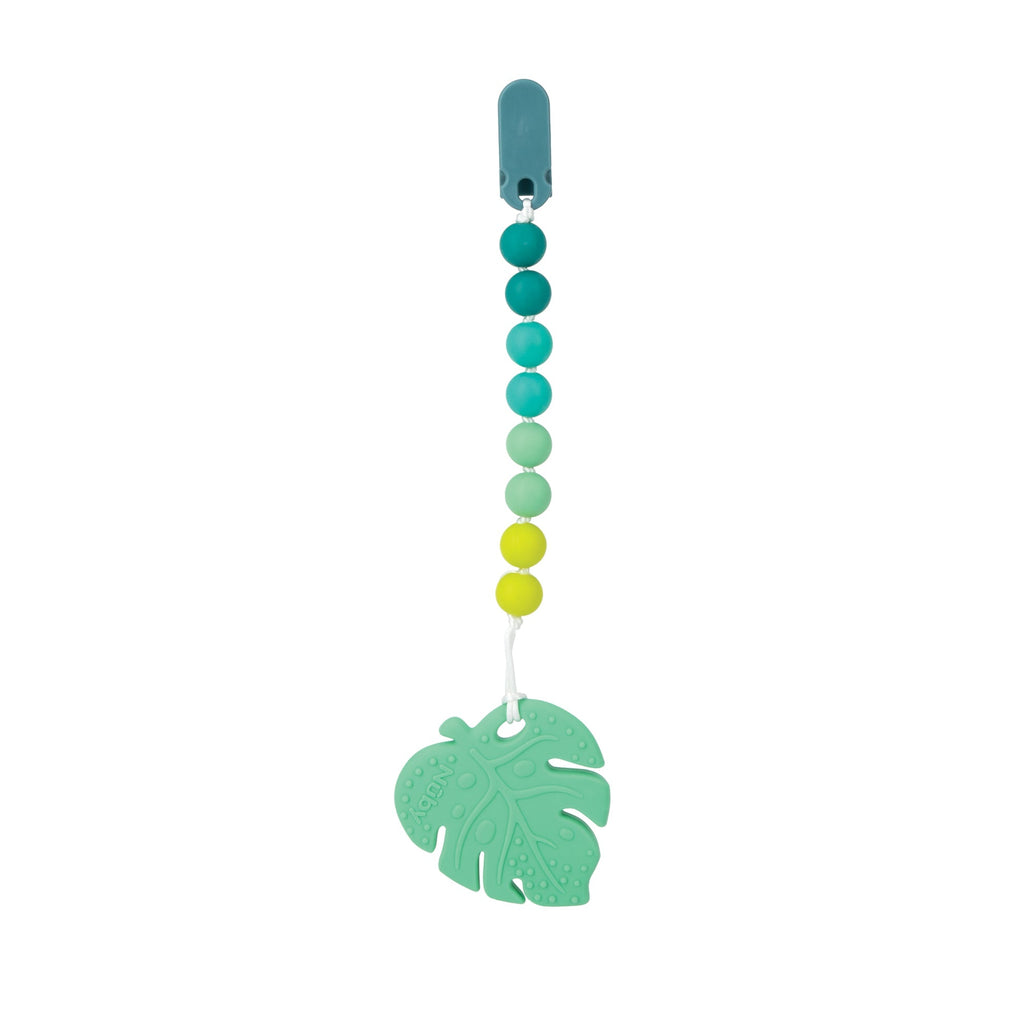 Silicone Teether with Pacifier Clip | Leaf (3A91)