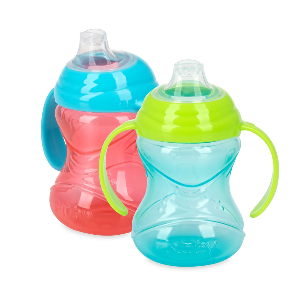 Clik-It Soft Spout Grip N' Sip Trainer Cup (2 Pack) | Blue/Green (0WQL)