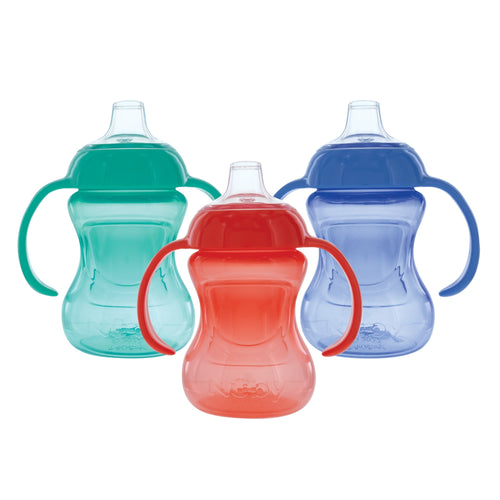 2-Handle Mini Grip N’ Sip Training Sippy Cup (3 Pack) | Green/Red/Blue (OPCO)
