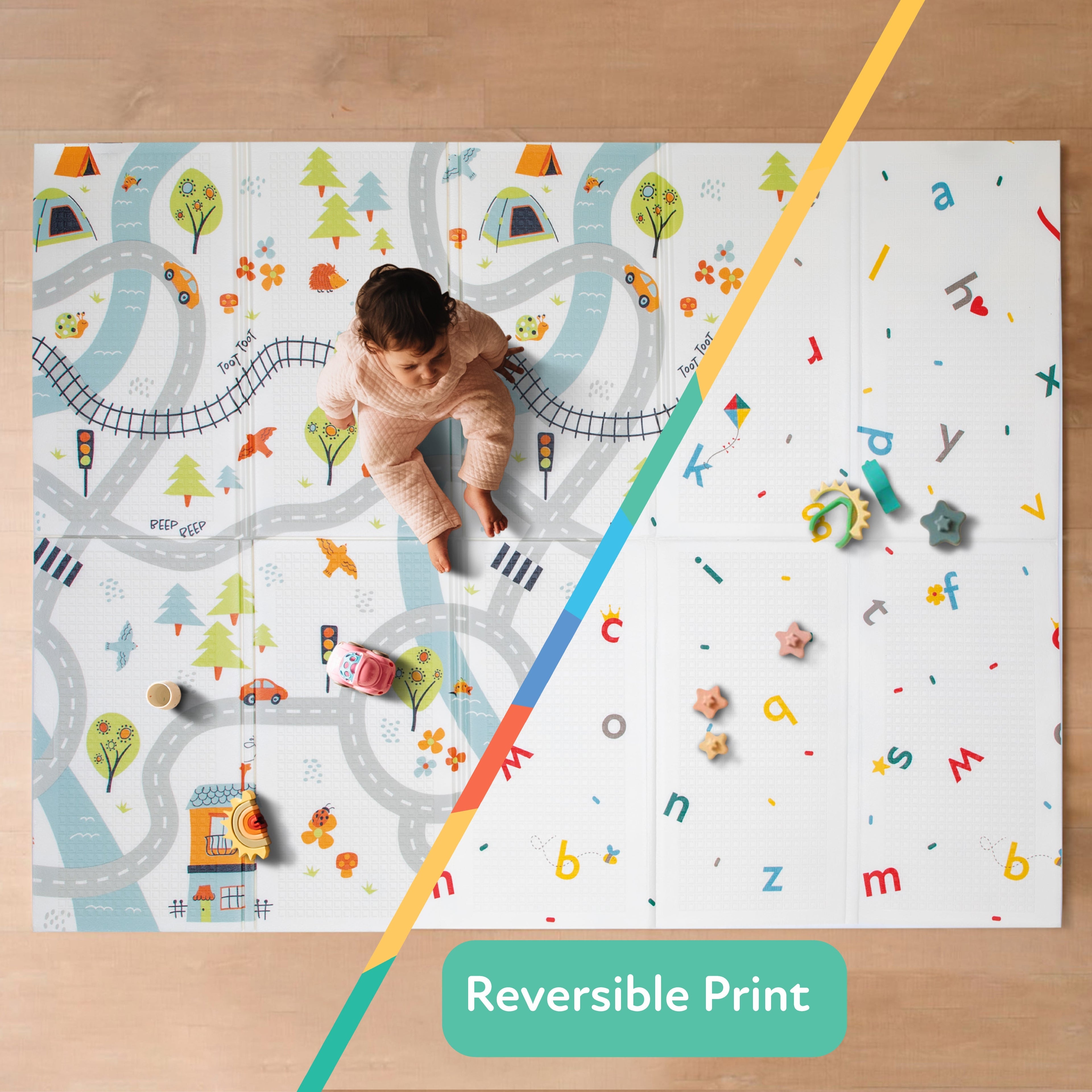 Reversible Floor Mat | Cars & Roads (UYCB)