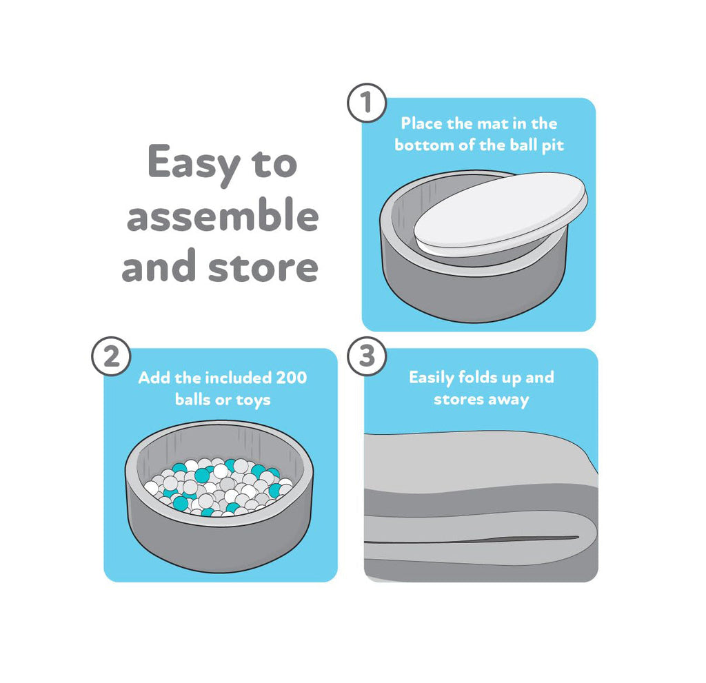 Kids' Ball Pit for Home with 200 Balls | Aqua (W11D)