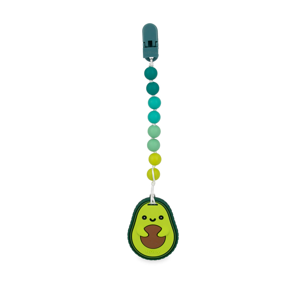 Silicone Teether with Pacifier Clip | Avocado (B4KD)
