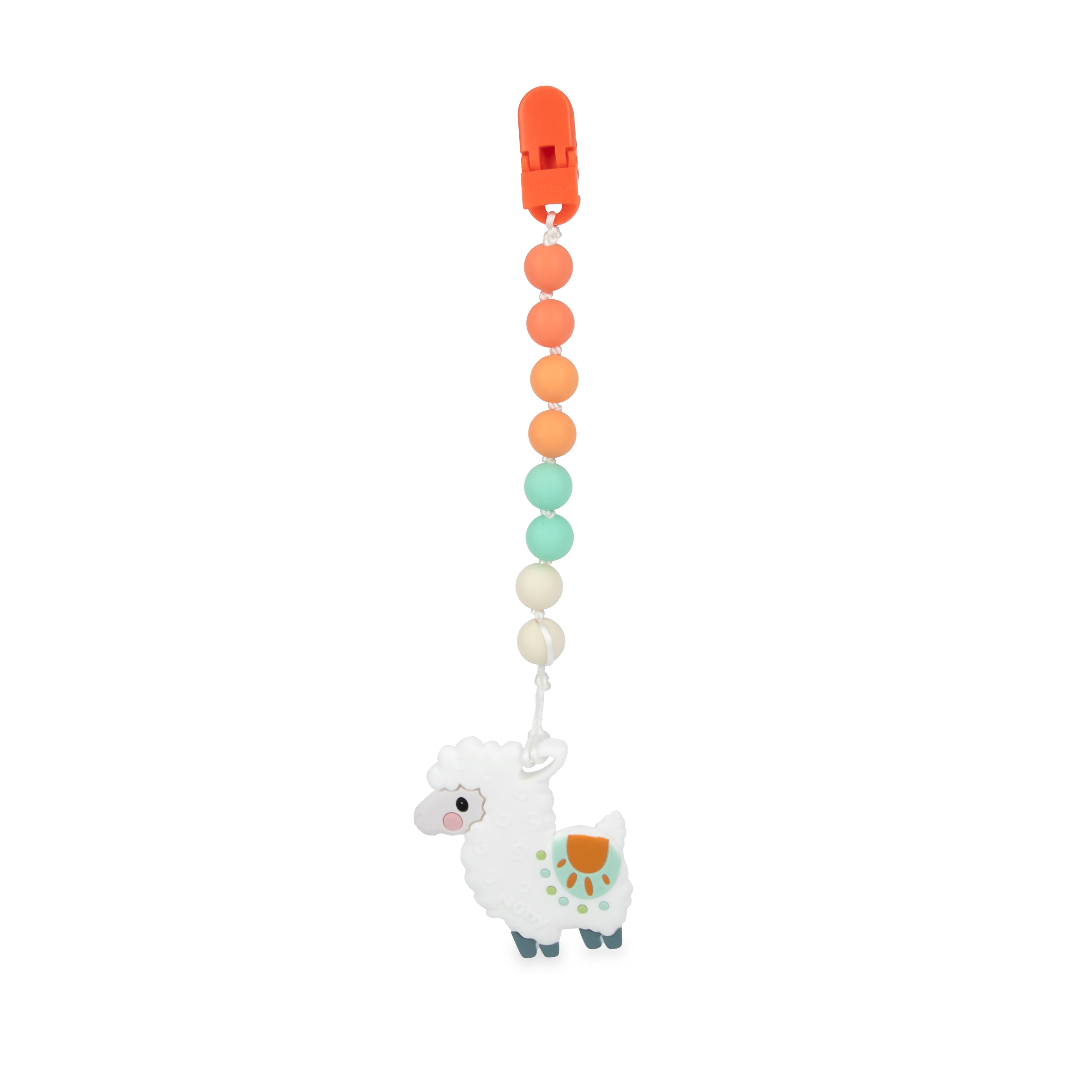 Silicone Teether with Pacifier Clip | Llama (G0CF)