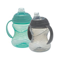 Clik-It Soft Spout Grip N' Sip Trainer Cup (2 Pack) | Aqua/Grey (MH5I)