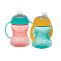 Clik-It Soft Spout Grip N' Sip Trainer Cup (2 Pack) | Aqua/Yellow (DZ5C)