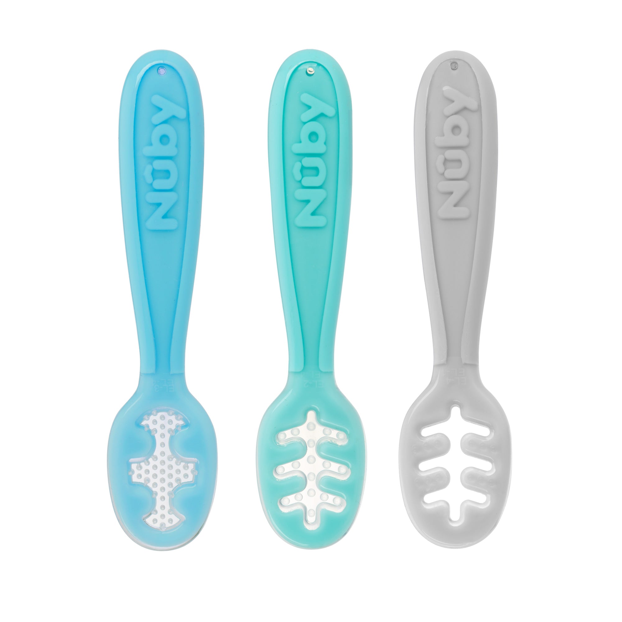 Baby's First Spoons | Aqua, Grey, & Blue (R4UD)