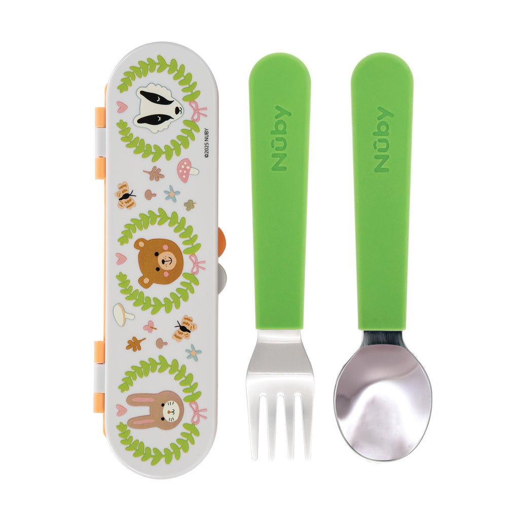 Stainless Steel Toddler Utensil Set | Forest Animals (6QK7)