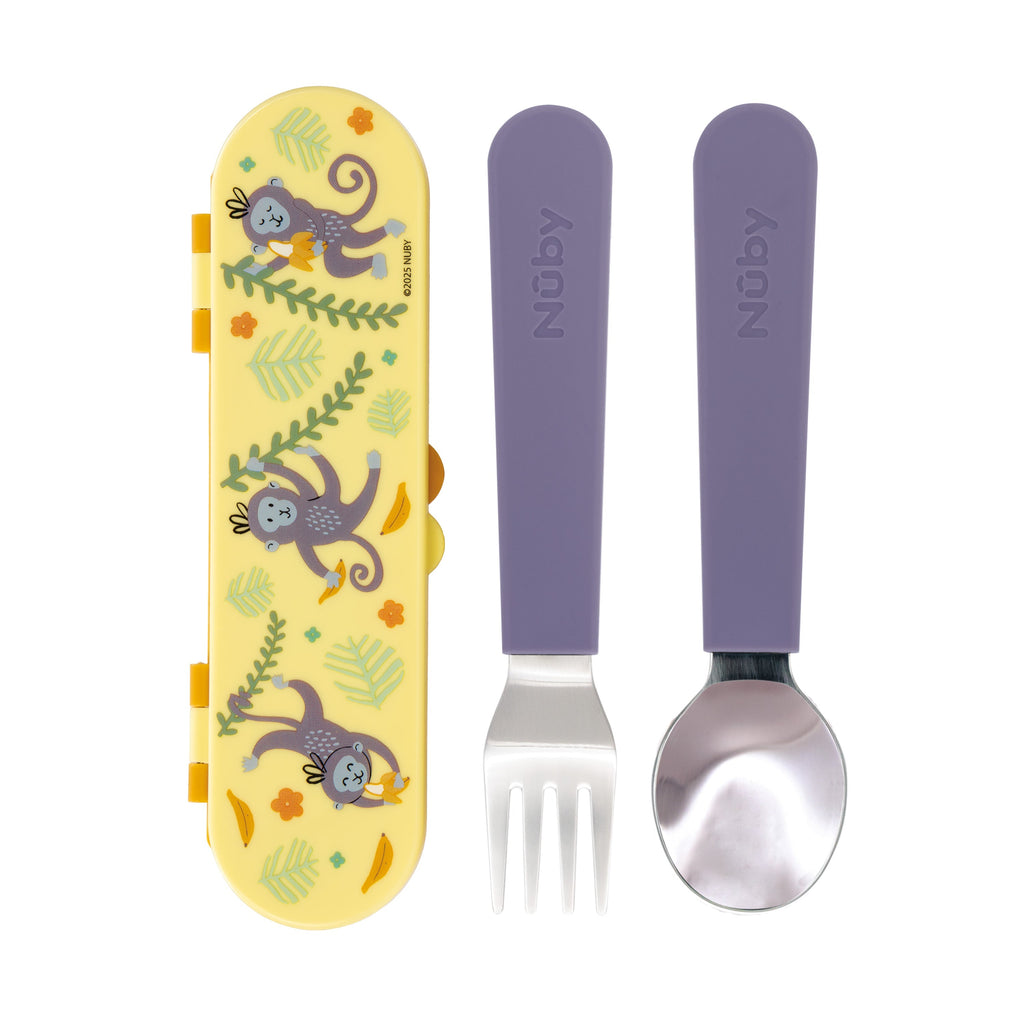Stainless Steel Toddler Utensil Set | Monkey (6JA3)