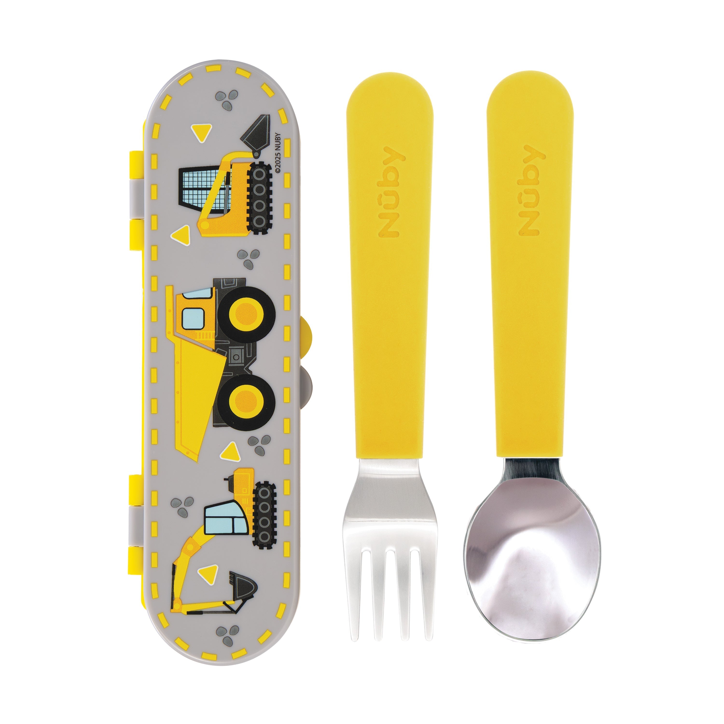 Stainless Steel Toddler Utensil Set | Construction Zone (EUQI)