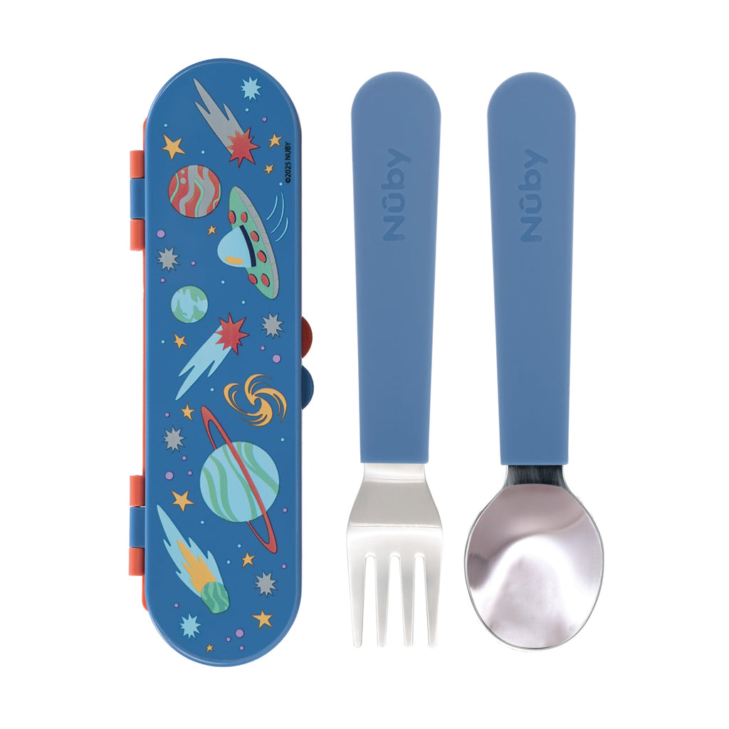 Stainless Steel Toddler Utensil Set | Outer Space (9MS0)