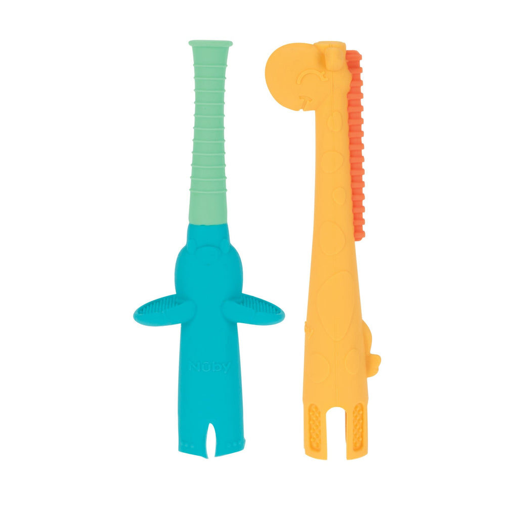 Sensory Tube Teethers (2 Pack) | Aqua & Yellow (X62D)