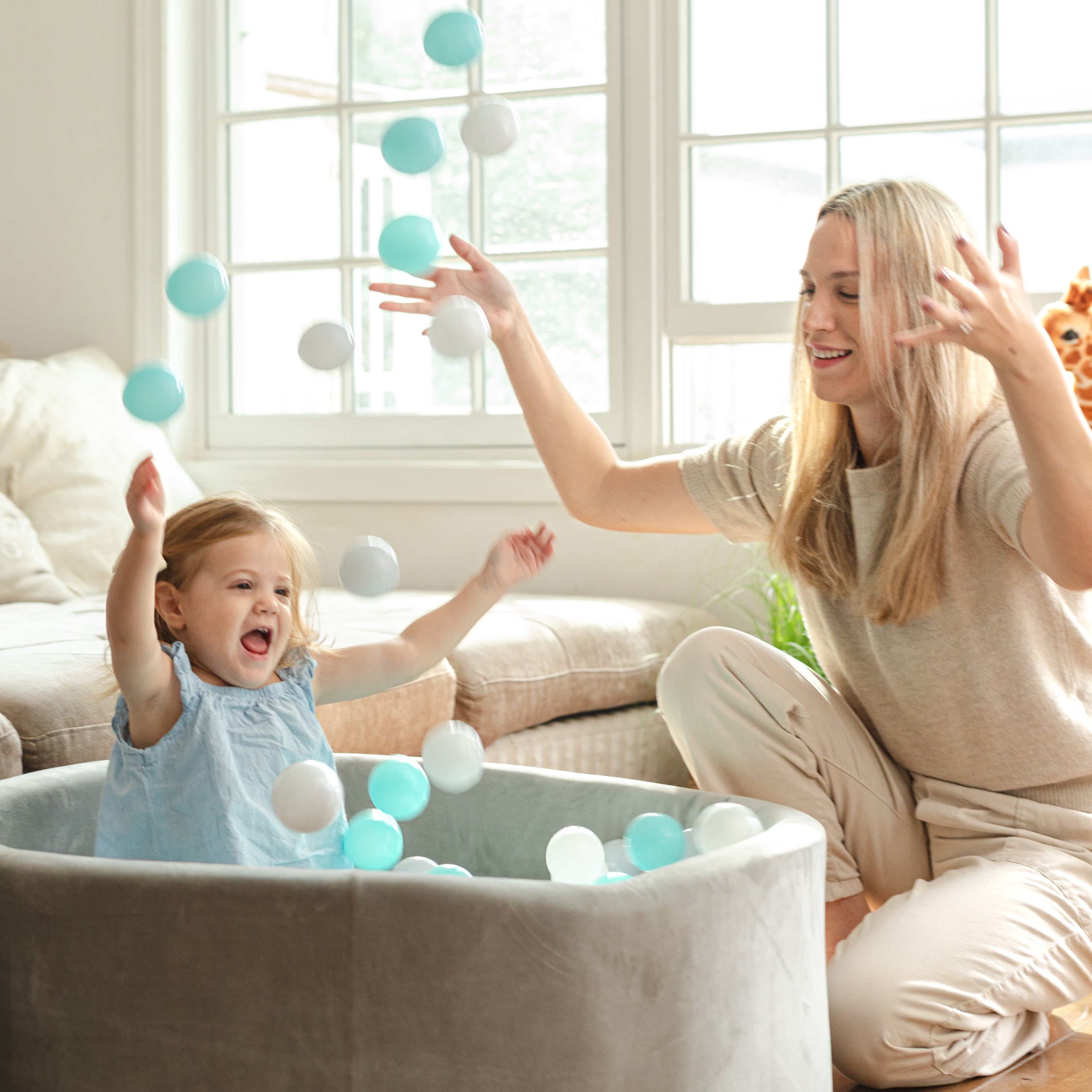 Kids' Ball Pit for Home with 200 Balls | Aqua (W11D)