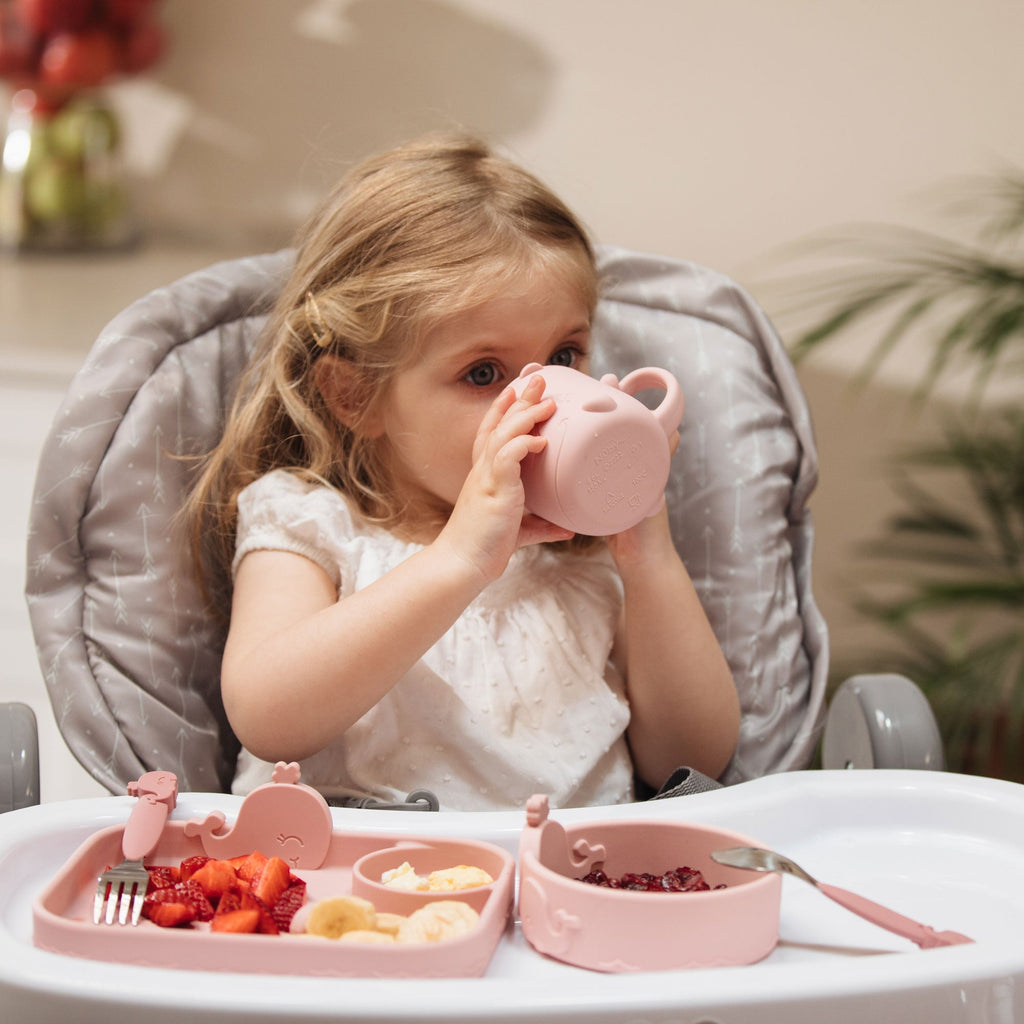 Animal Friends 6-Piece Dinnerware Set - Pink Whale (LUKW)