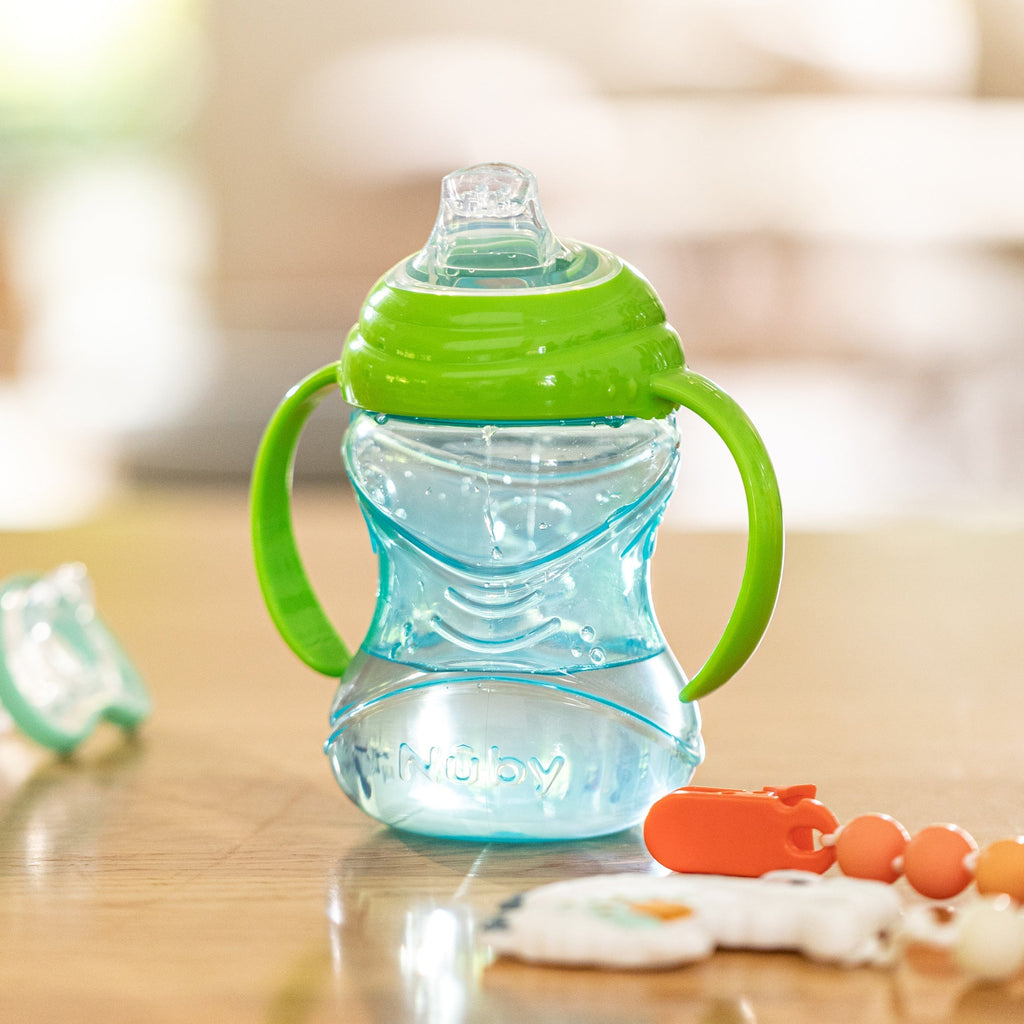 Clik-It Soft Spout Grip N' Sip Trainer Cup (2 Pack) | Blue/Green (0WQL)