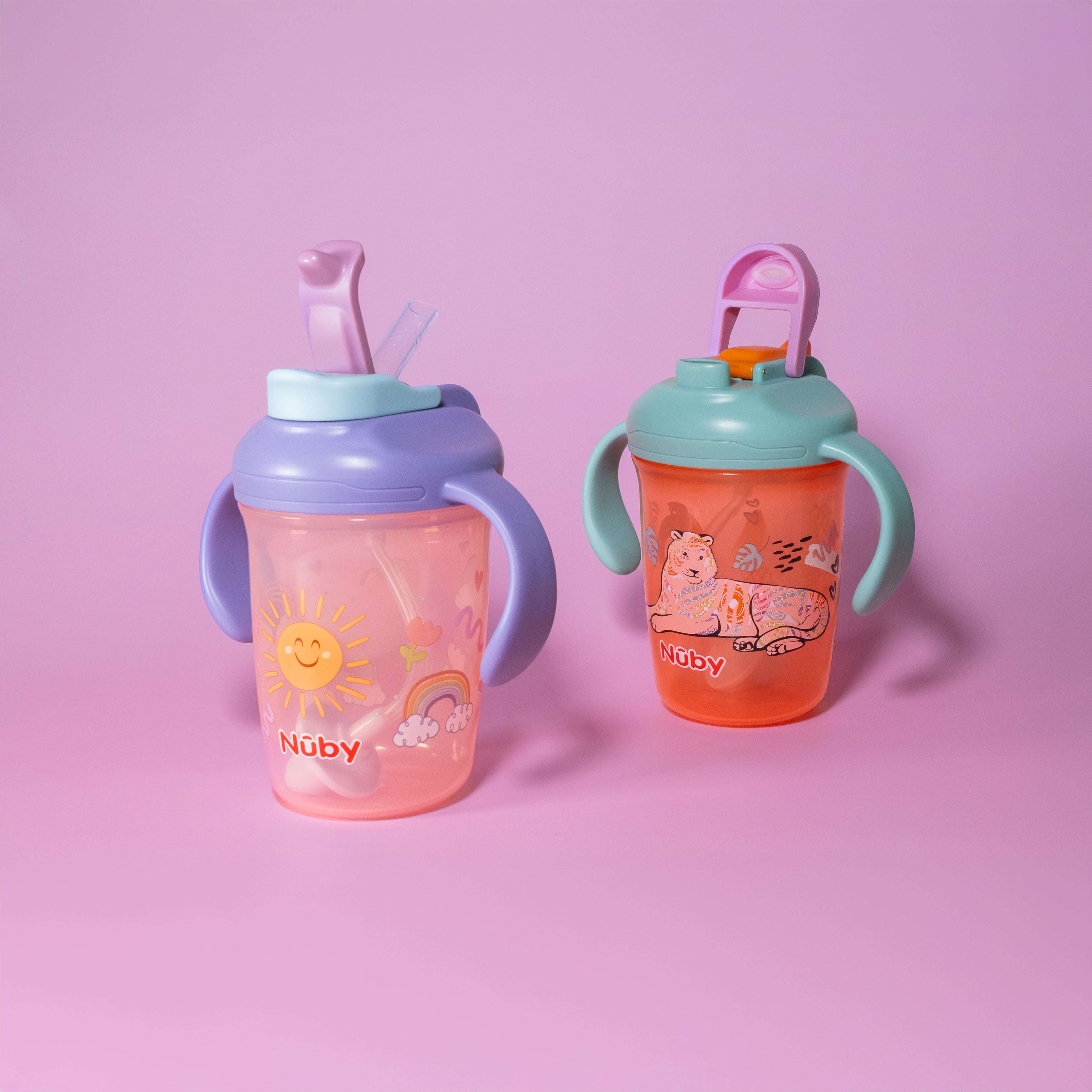 2-in-1 Toddler Cup (2 Pack) | Tiger & Rainbows (7F52)