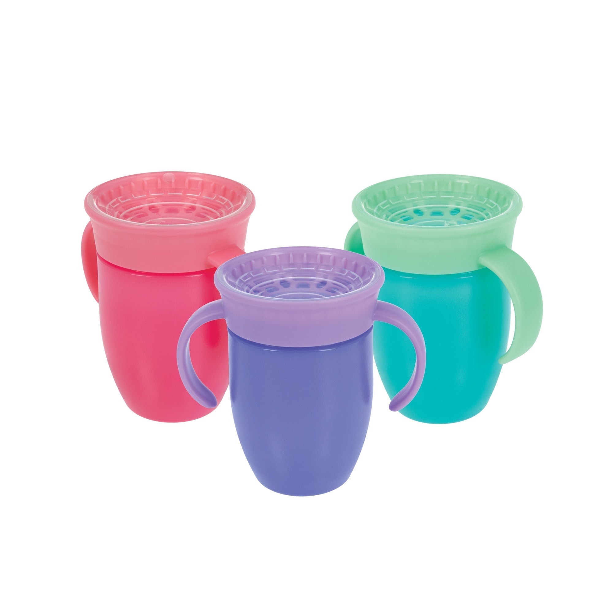 360 Wonder Cup with Handles (3 Pack - 5 oz) | Purple/Pink/Aqua (I0EH)