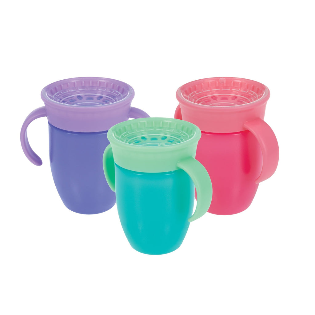360 Wonder Cup with Handles (3 Pack - 7 oz) | Purple/Pink/Aqua (DTDT)