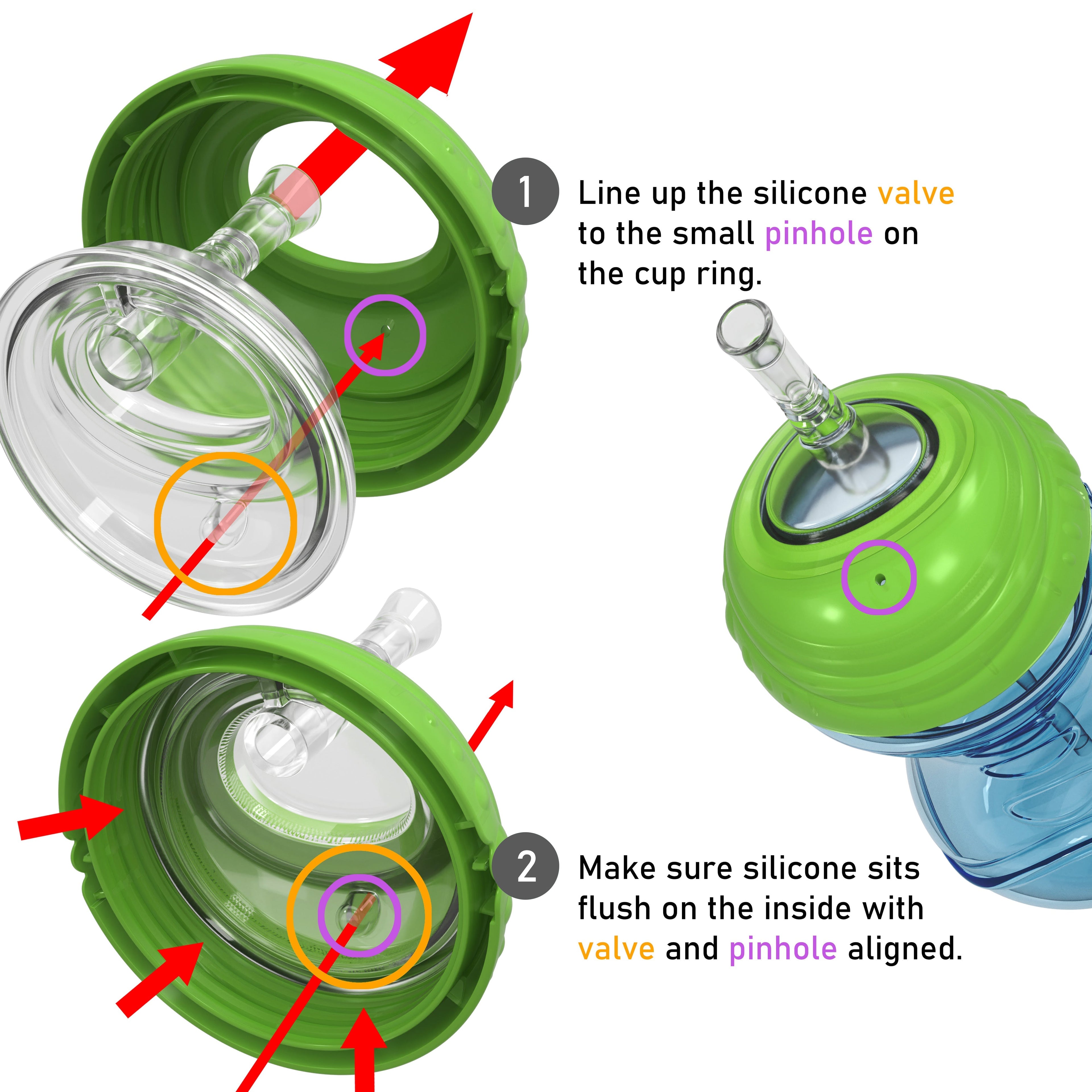 Clik-It Flex Straw Leakproof Sippy Cup (3 Pack) (KSEI)