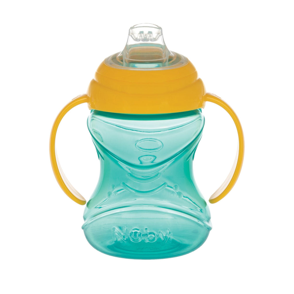Clik-It Soft Spout Grip N' Sip Trainer Cup (2 Pack) | Aqua/Yellow (DZ5C)