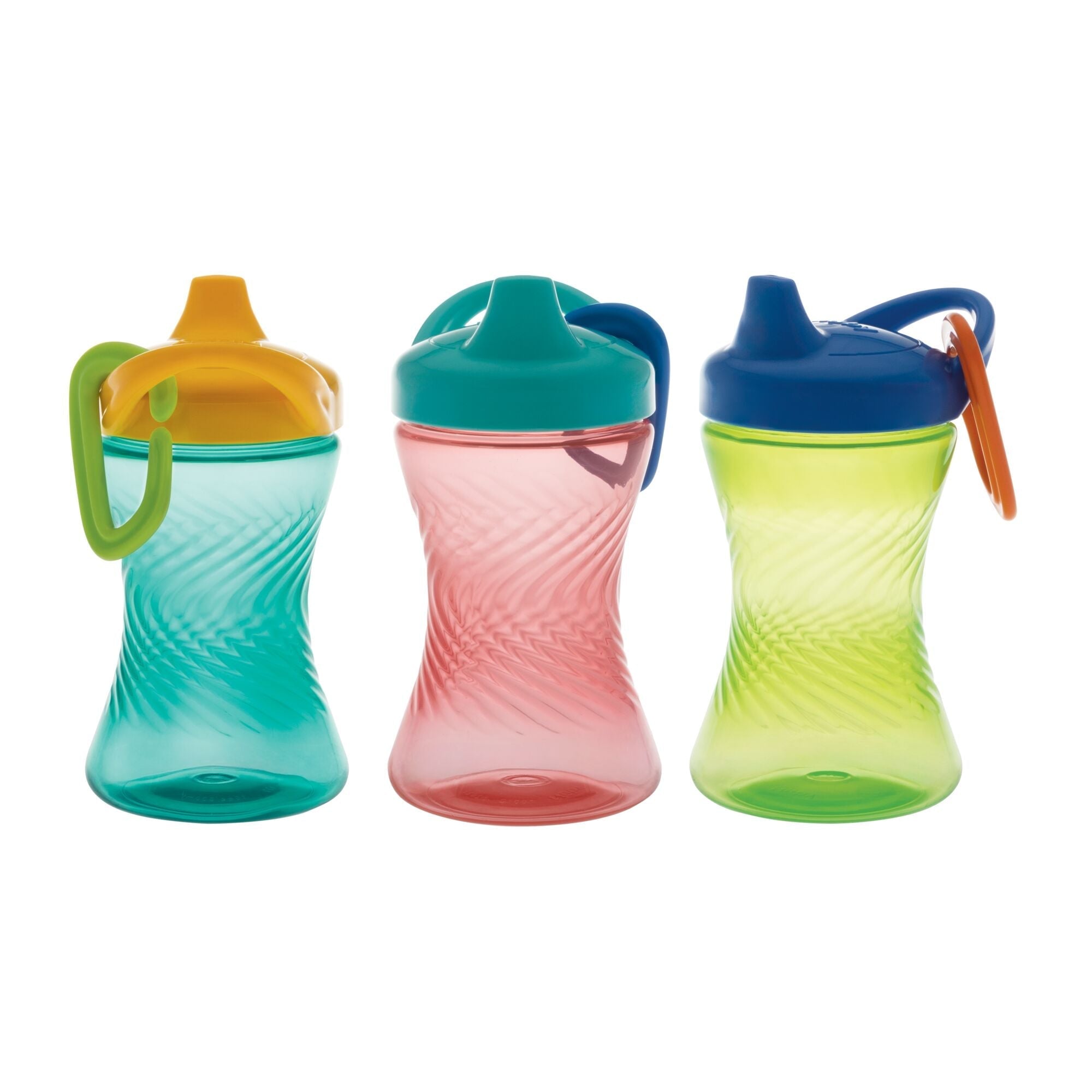 Hard Spout Sippy Cup with Carabiner (3 Pack) | Aqua/Red/Green (OTNB)