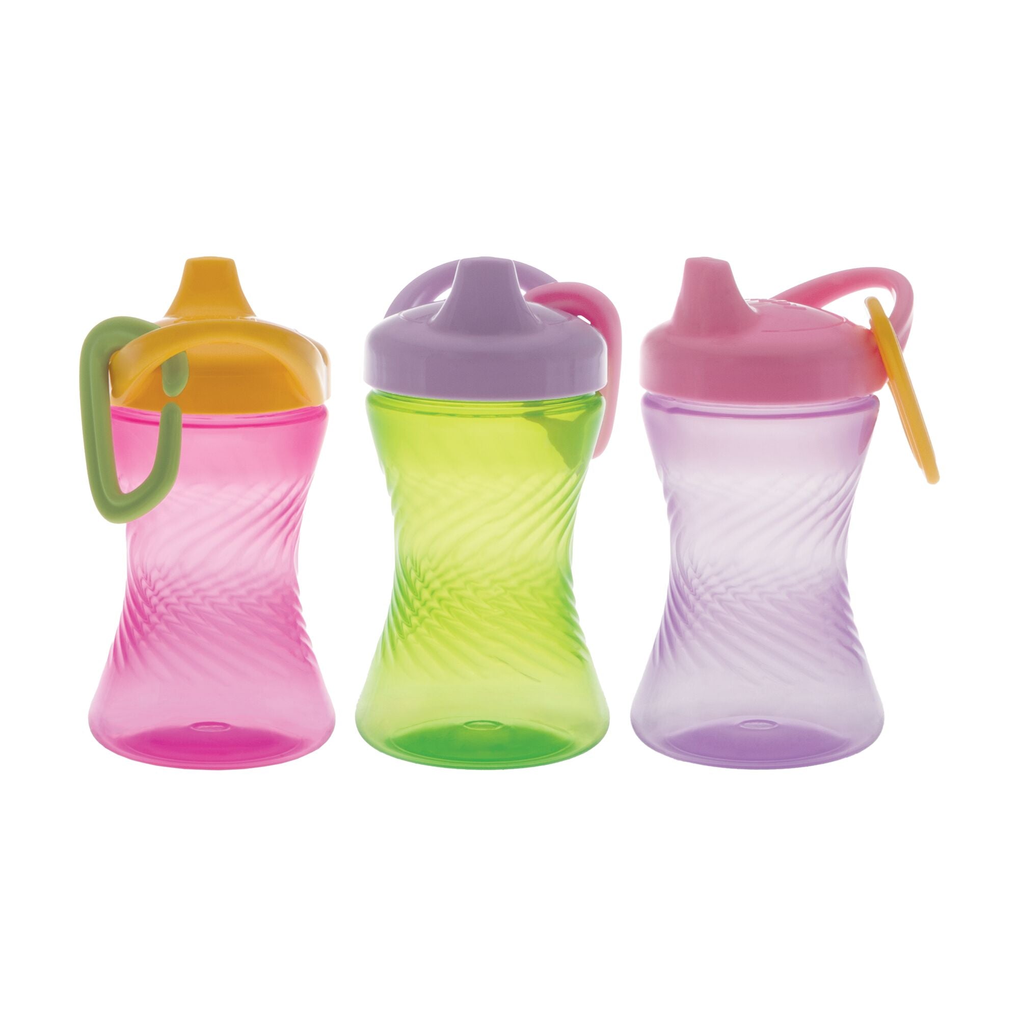 Hard Spout Sippy Cup with Carabiner (3 Pack) | Pink/Green/Purple (JSLF)