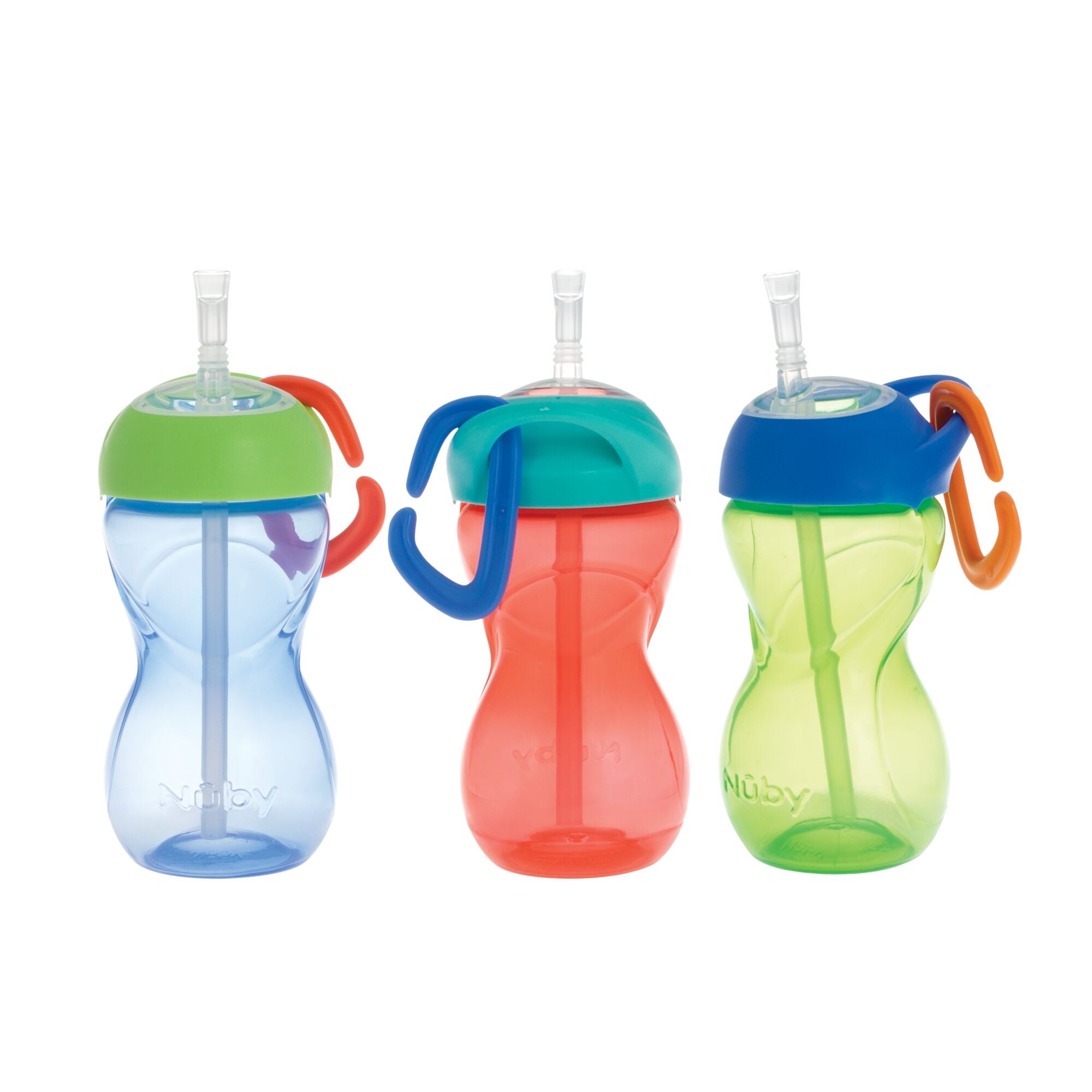Clik-it Travel Straw Cup with Carabiner (3 Pack) | Red/Green/Blue (80OB)