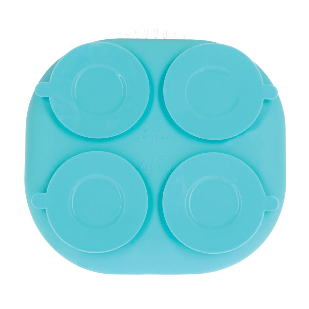 Rectangular Silicone Suction Plate (2 Pack) | Coral / Aqua (4NJS)