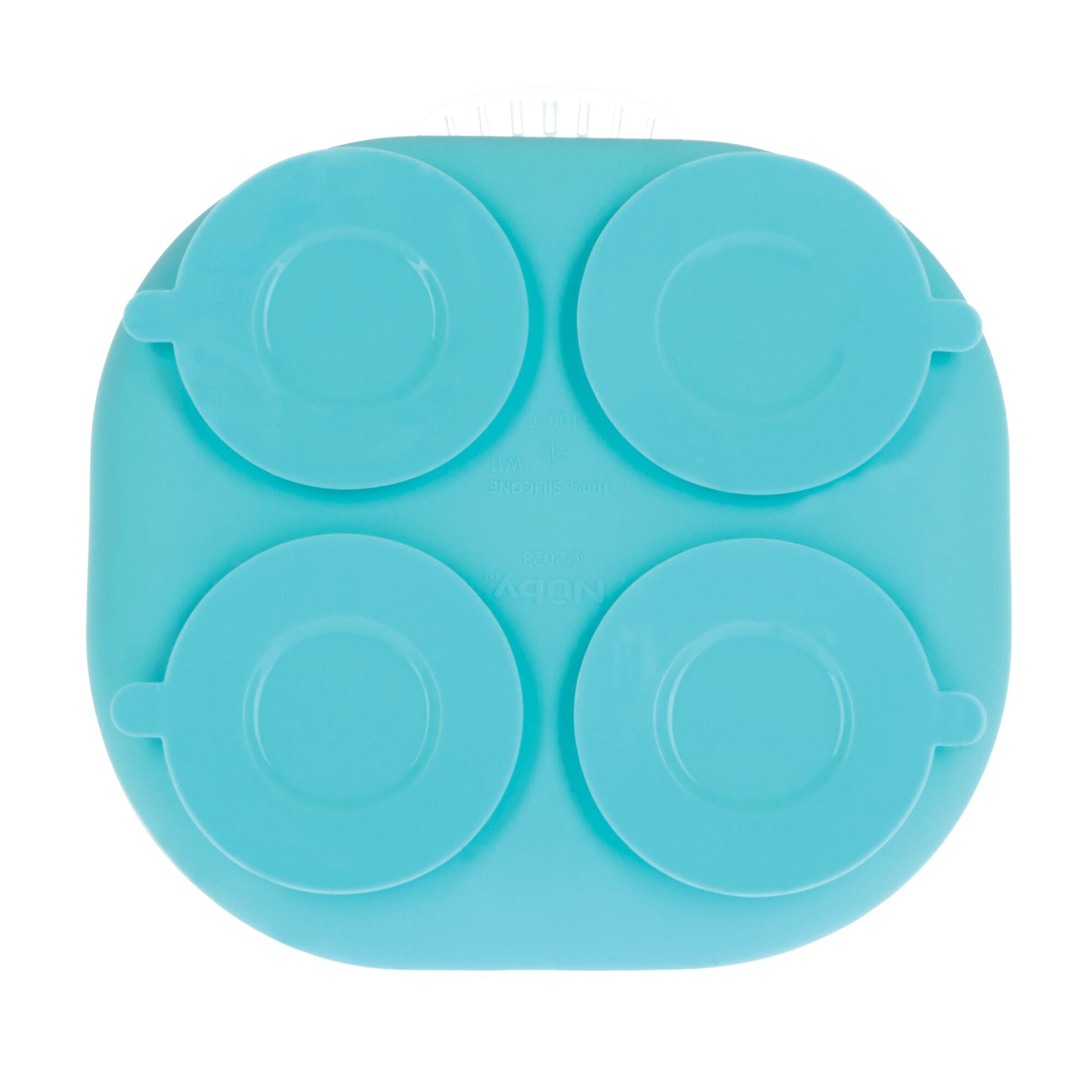 Rectangular Silicone Suction Plate (2 Pack) | Coral / Aqua (4NJS)