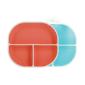 Rectangular Silicone Suction Plate (2 Pack) | Coral / Aqua (4NJS)