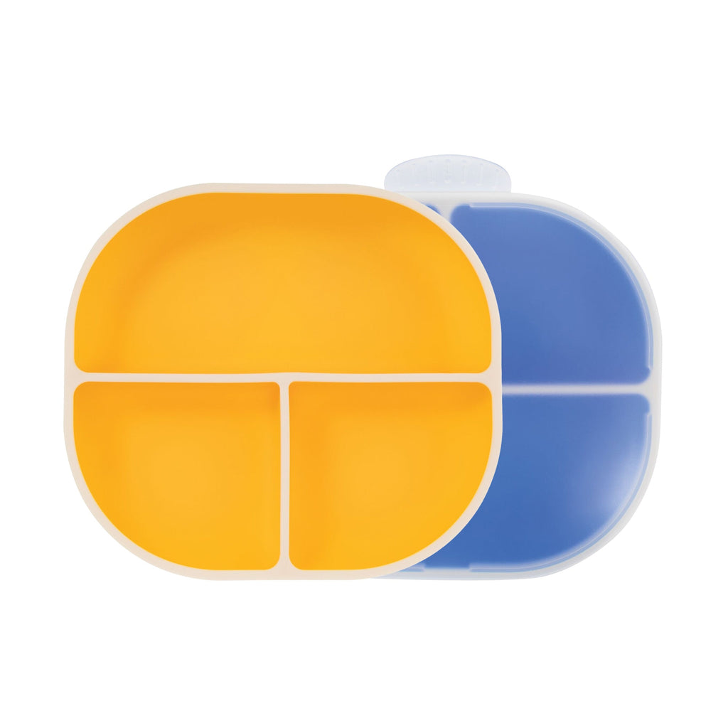 Rectangular Silicone Suction Plate (2 Pack) | Yellow / Blue (C7CW)