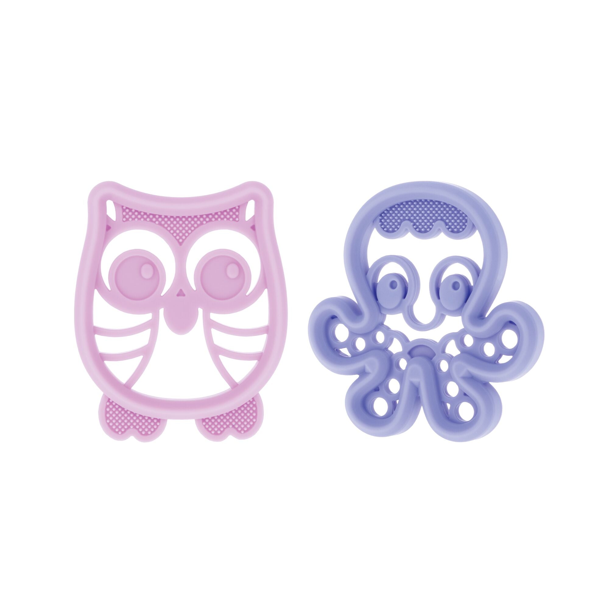 Silicone Mini Teethers (2 Pack) | Owl & Octopus (KB1V)