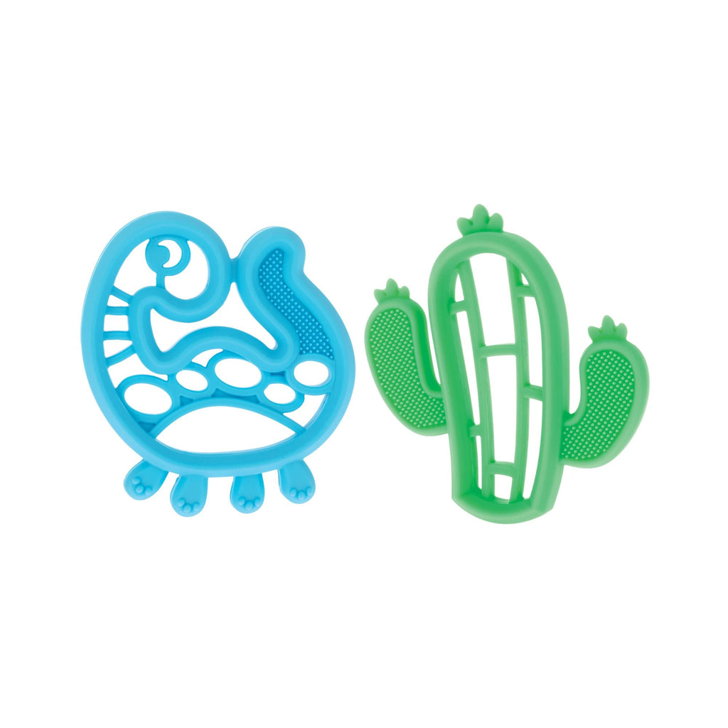 Silicone Mini Teethers (2 Pack) | Dino & Cactus (JAJD)