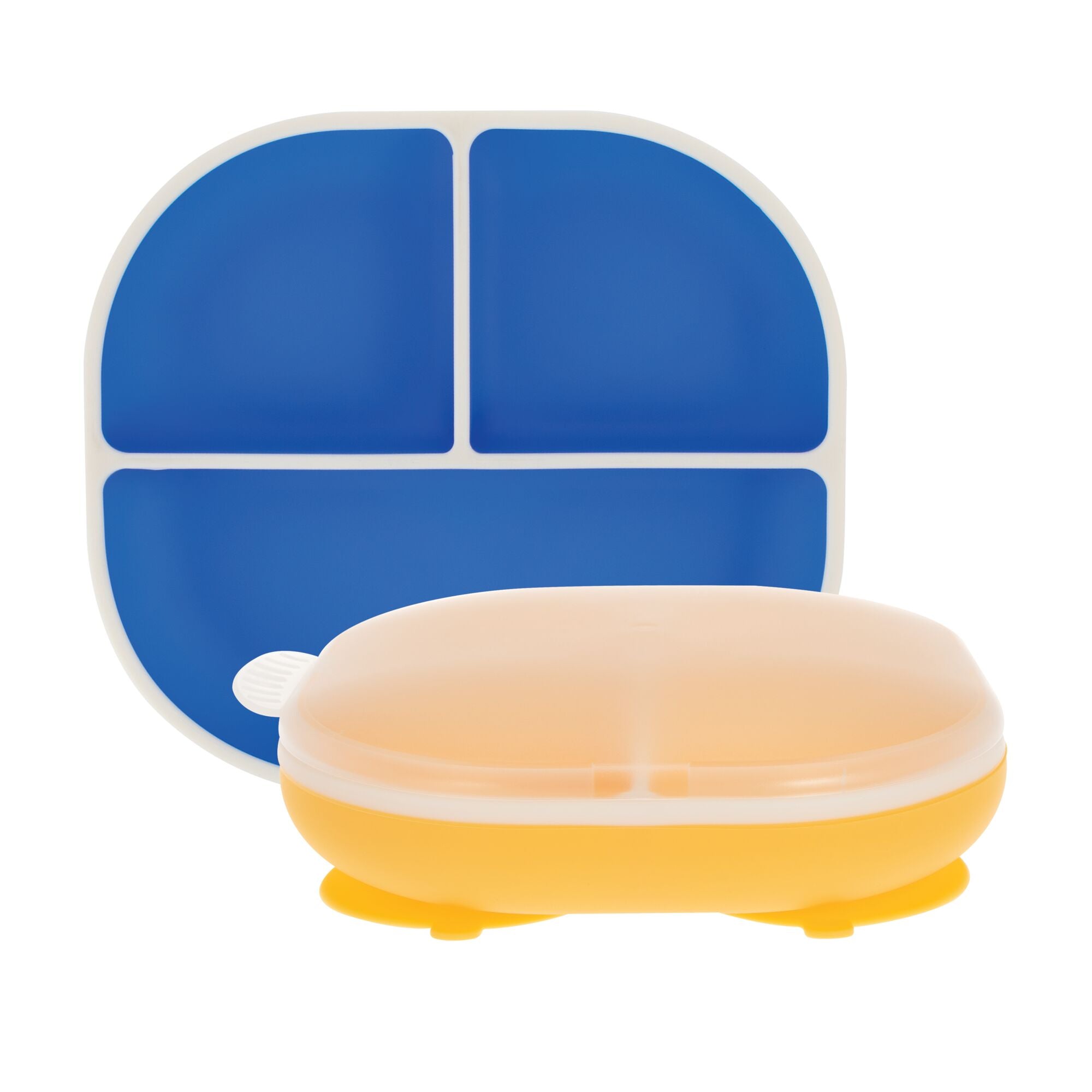 Rectangular Silicone Suction Plate (2 Pack) | Yellow / Blue (C7CW)