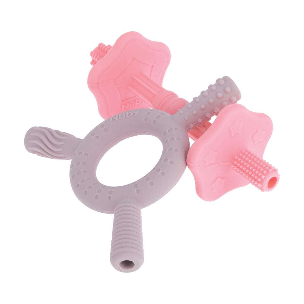 Hollow Sensory Tube Teethers | Pink/Plum (0SK3)