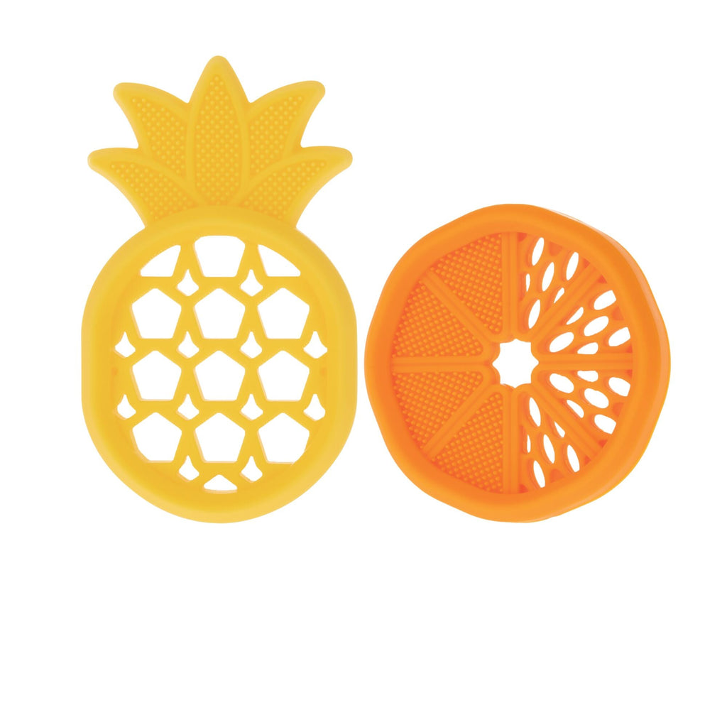 Silicone Mini Teethers (2 Pack) | Orange & Pineapple (IJ7A)