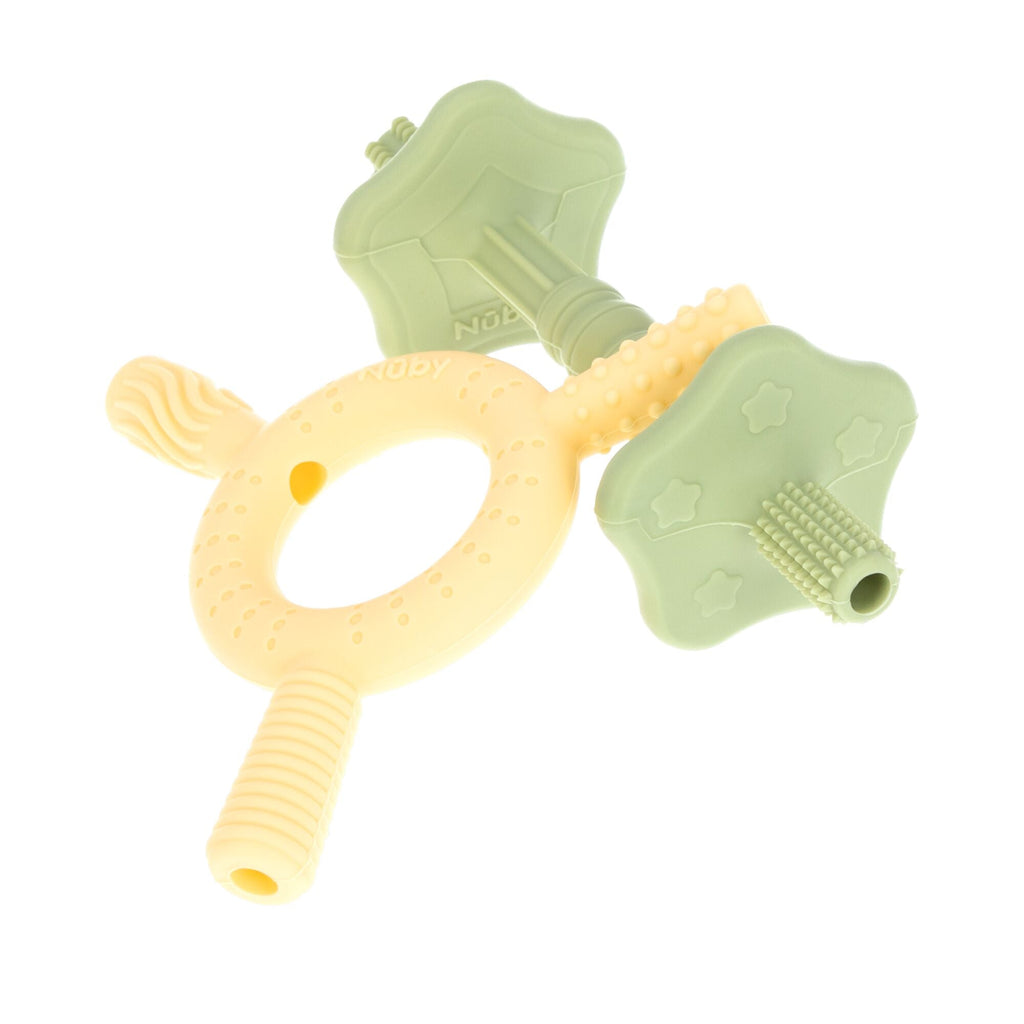 Hollow Sensory Tube Teethers | Green/Yellow (11TG)