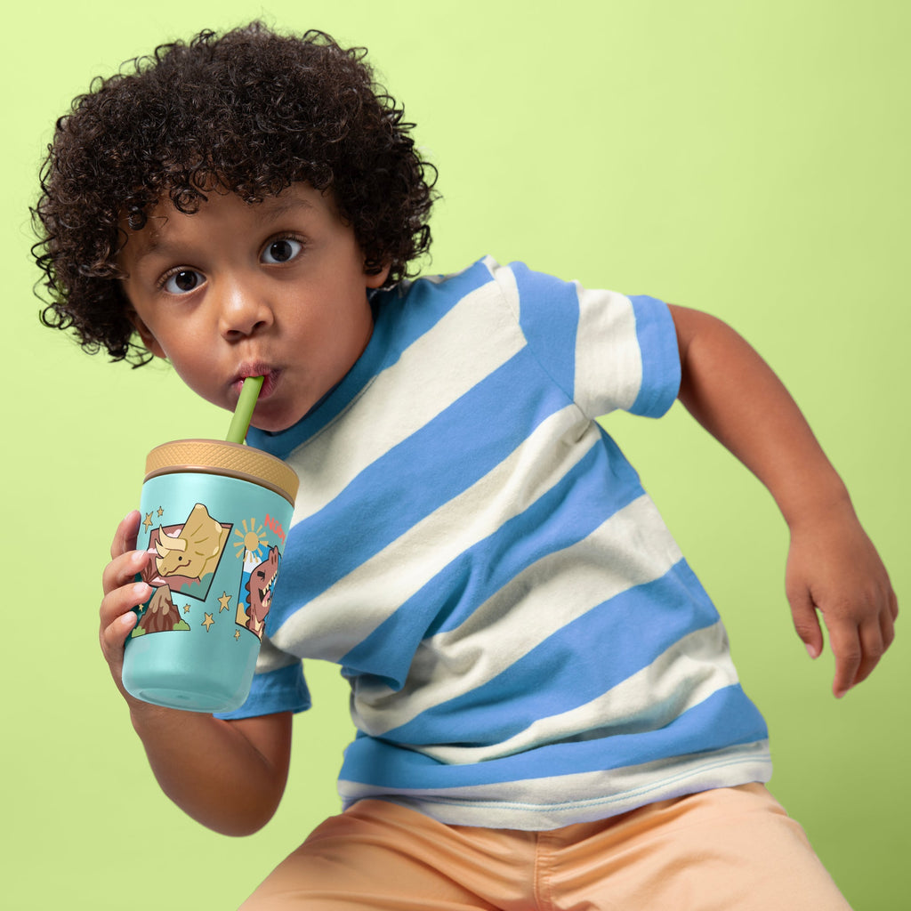 Thirsty Kids Flexstraw Stainless Steel Cup | Dinosaurs (22T3)