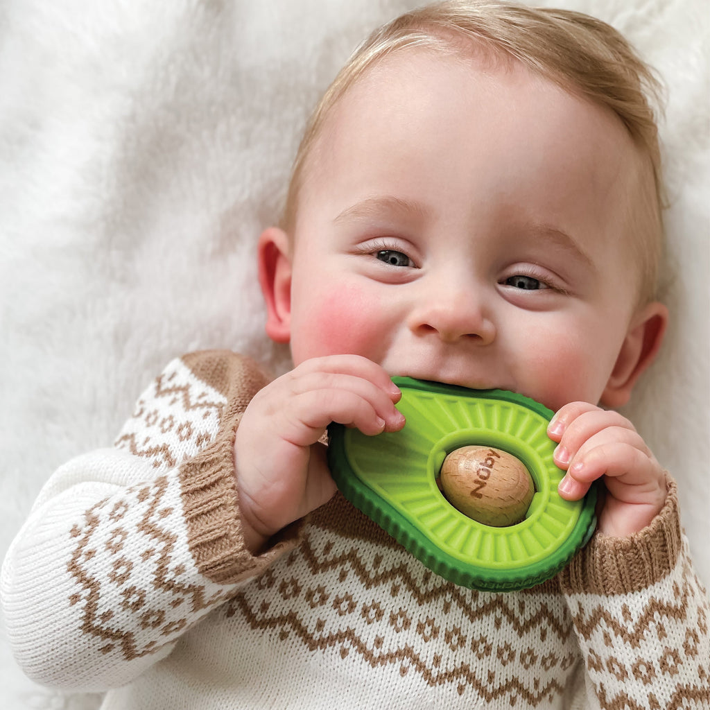 Avocado Muncher Wood and Silicone Teether (0YX4)