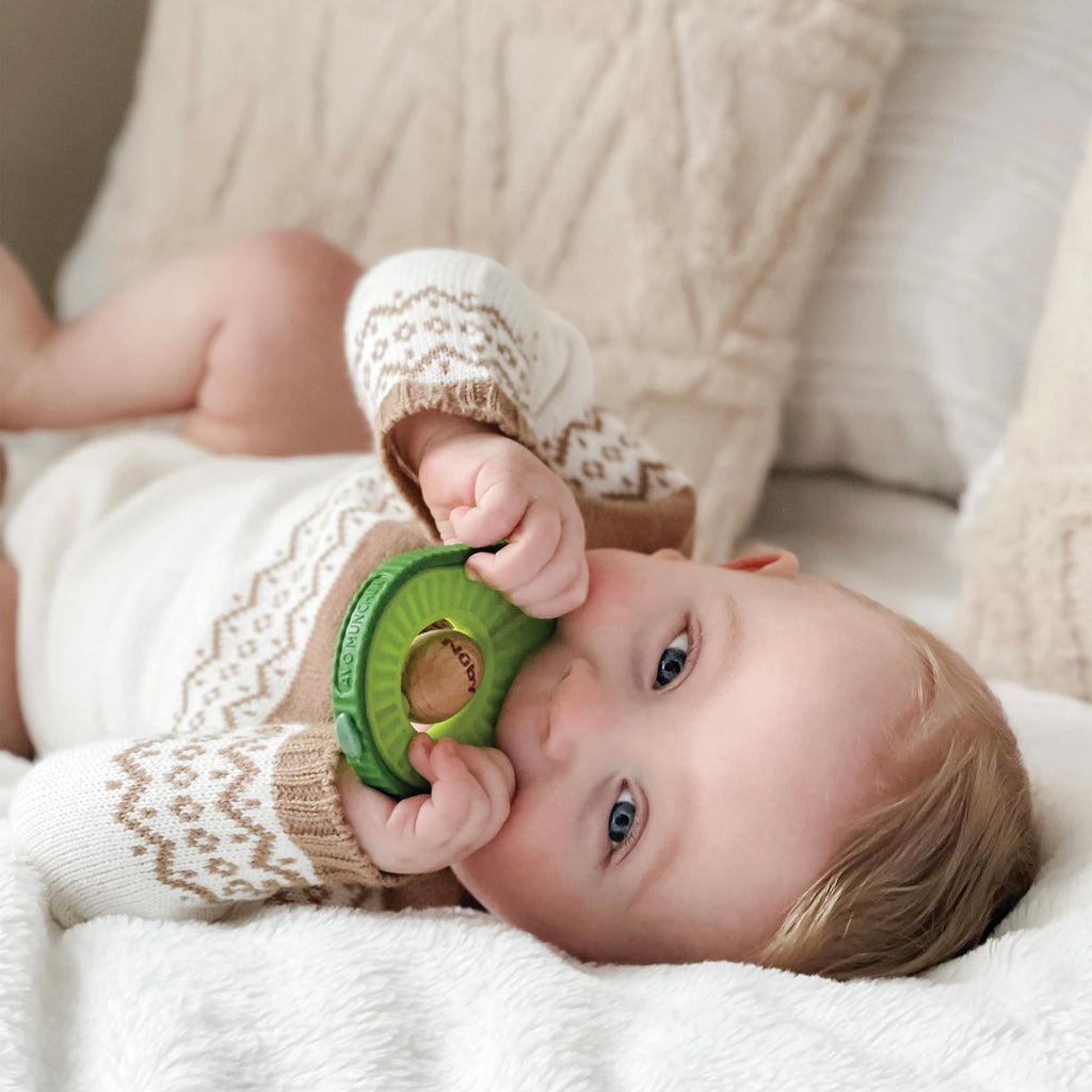Avocado Muncher Wood and Silicone Teether (0YX4)